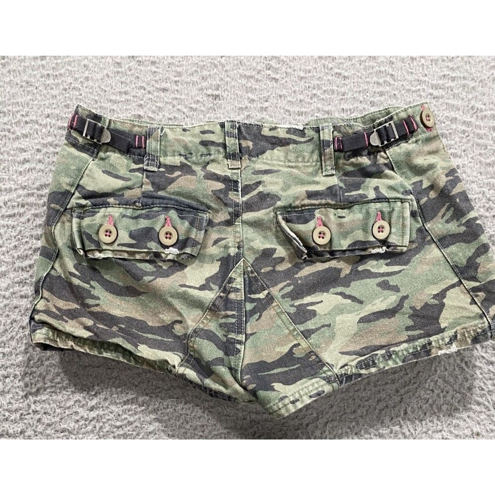 Free People Shorts Womens Size 6 Camo Button Fly Denim Pockets Shorties - Picture 4 of 13